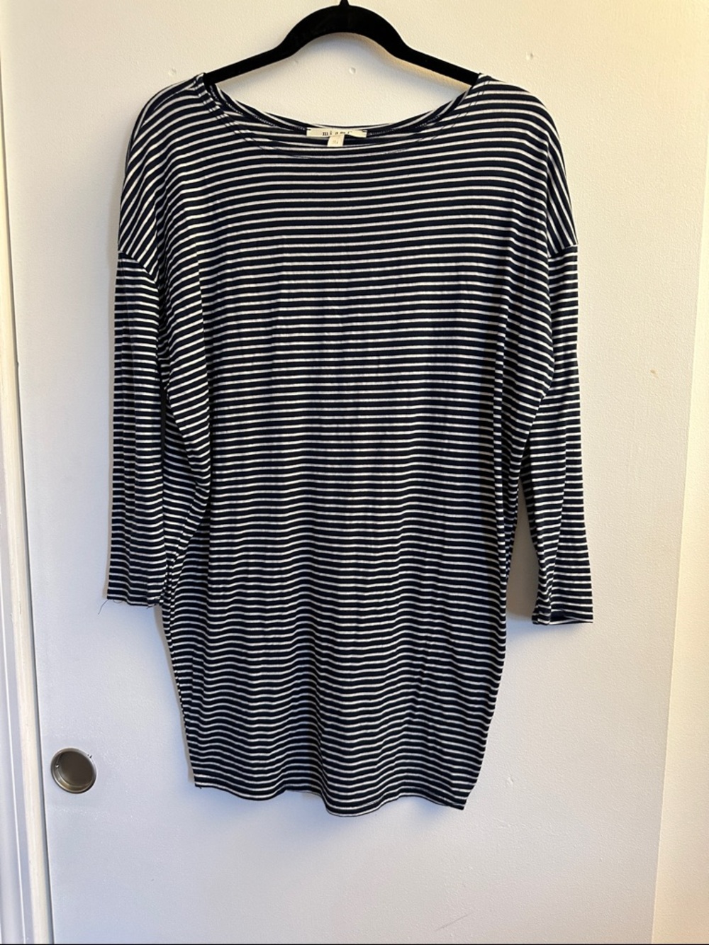 miami Navy and White Striped Mini Dress